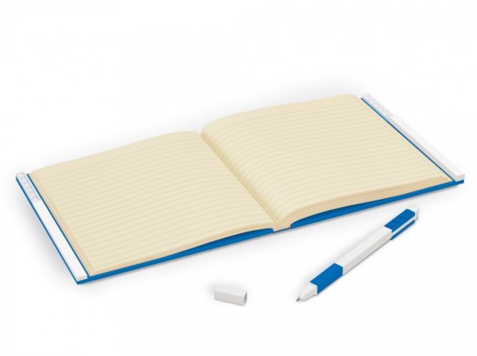 LEGO® Notatnik z długopisem żelowym jako klipem - niebieski
