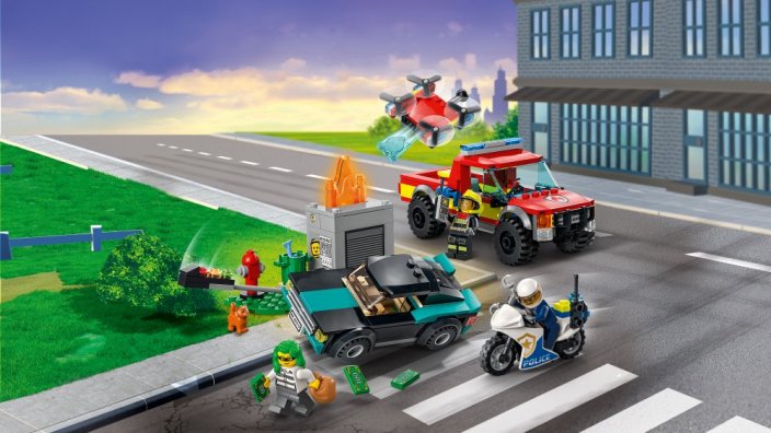 LEGO® City 60319 Le sauvetage des pompiers et la course-poursuite de la police