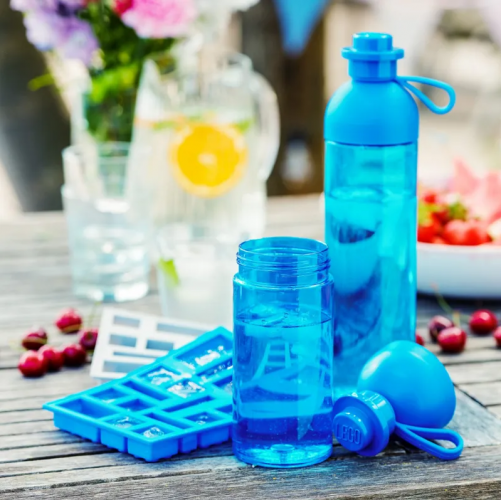 LEGO® butelka przezroczysta - niebieska