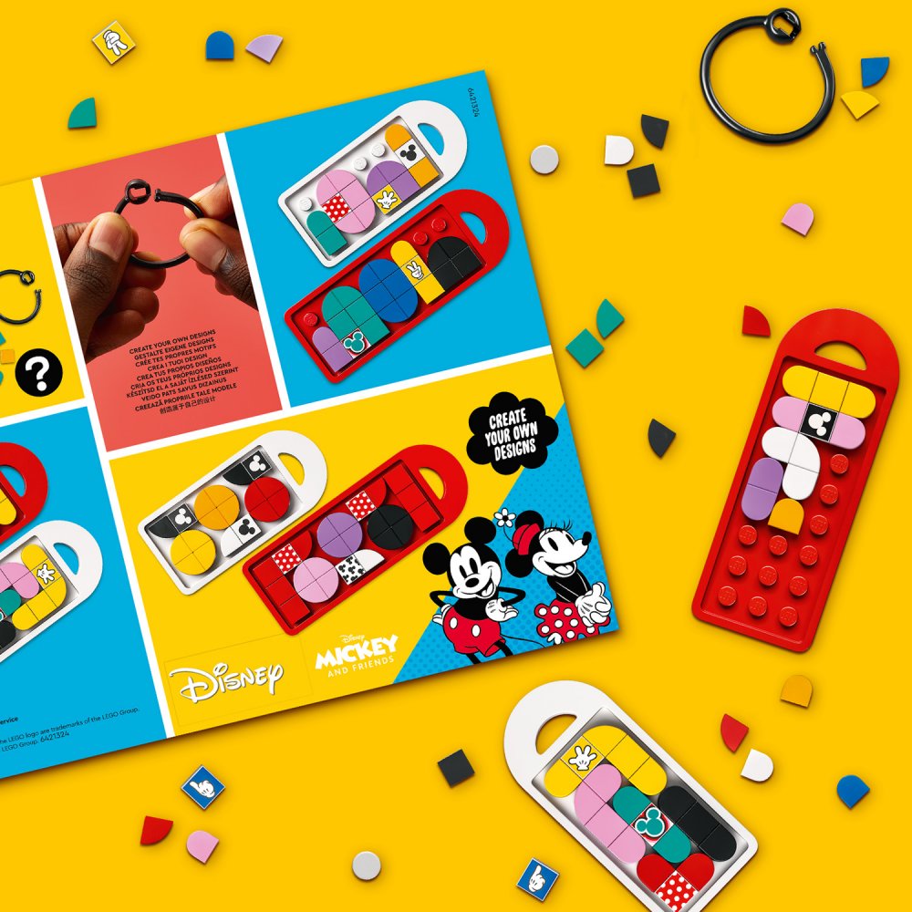 LEGO 41964 DOTS Boîte Créative La Rentrée Mickey Mouse et Minnie Mouse,  6-en-1, Boîte de Rangement, Cadre Photo, Enfants 6 Ans