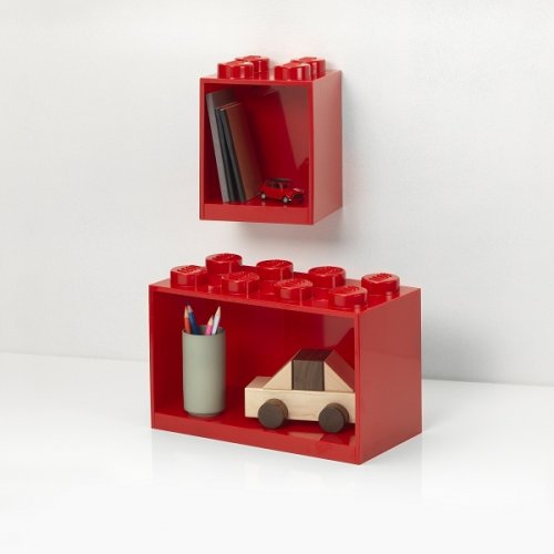 LEGO® Brick Hängeregale, 2er Set - rot