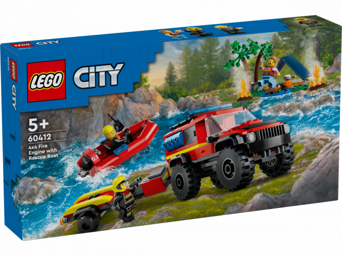 LEGO® City 60412 4x4 Brandbil med räddningsbåt
