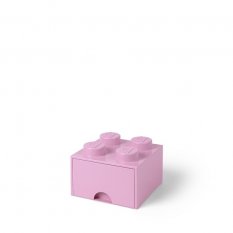 LEGO® Boîte de rangement 4 avec tiroir - rose clair