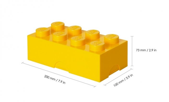 LEGO® box na svačinu 100 x 200 x 75 mm - žltá