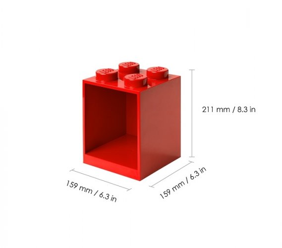LEGO® Brick závesné police, sada 2 ks - červené