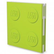LEGO Notizbuch mit Gelstift als Clip - hellgrün