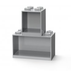 LEGO® Brick závěsné police, set 2 ks - šedá