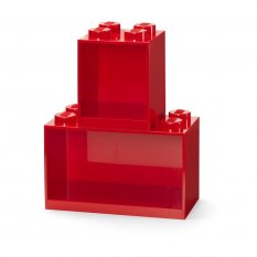 LEGO® Brick závěsné police, set 2 ks - červená