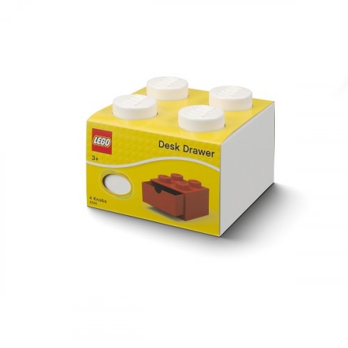 LEGO® stolný box 4 so zásuvkou - biela