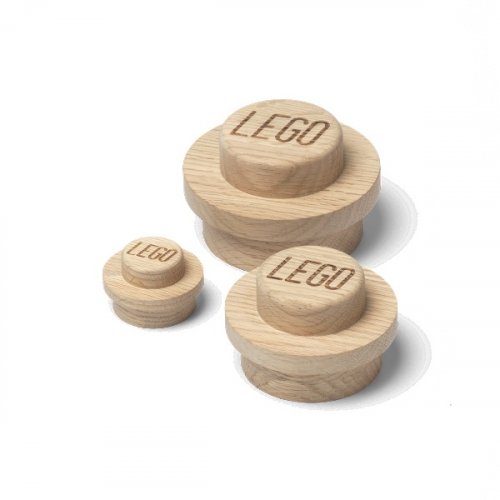 LEGO® drevený vešiak na zoď, 3 ks (dub - ošetrený mydlom)