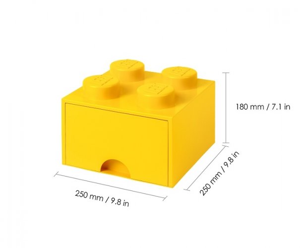 LEGO® Boîte de rangement 4 avec tiroir - jaune