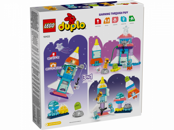 LEGO® DUPLO® 10422 Vesmírne dobrodružstvo s raketoplánom 3 v 1
