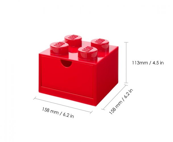 LEGO® Tischbox 4 mit Schublade - Rot