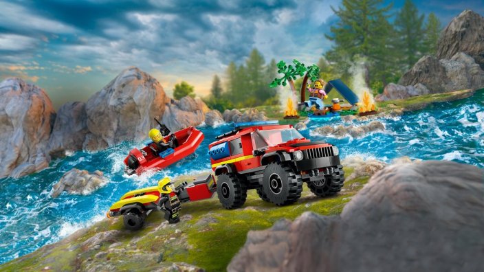 LEGO® City 60412 4x4 Fire Truck with Rescue Boat