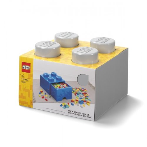 LEGO® Caixa de arrumação 4 com gaveta - cinzento