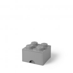 LEGO® Úložný box 4 so zásuvkou - šedá