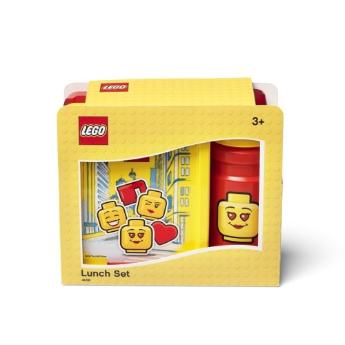 LEGO® ICONIC Girl Set de gustări (sticlă și cutie) - galben/roșu