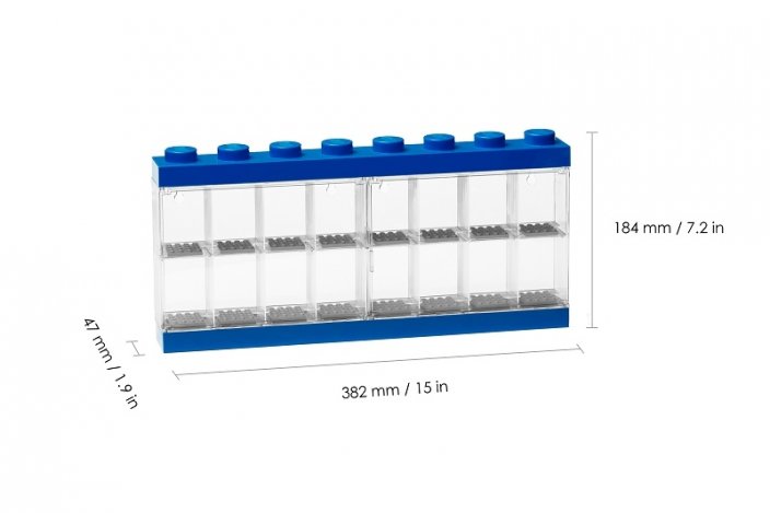 LEGO Boîte de collection pour 16 minifigures - bleue