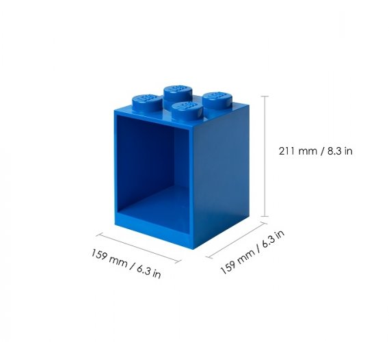 LEGO® Brick závesné police, sada 2 ks - modrý