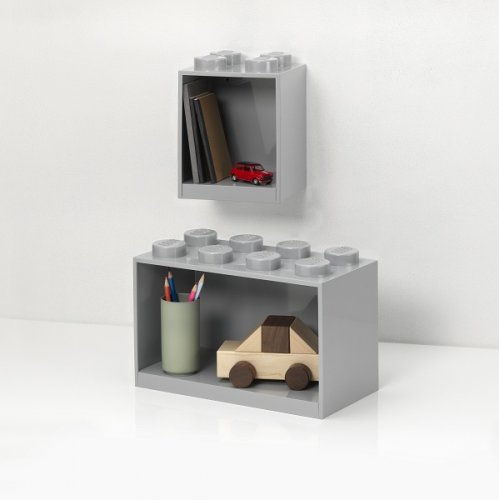 LEGO® Brick prateleiras suspensas, conjunto de 2 - cinzento