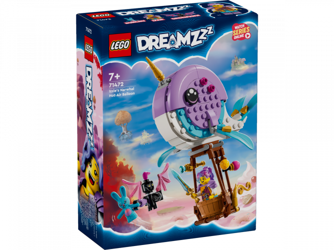 LEGO® DREAMZzz™ 71472 Balonul cu aer cald în formă de narval al lui Izzie