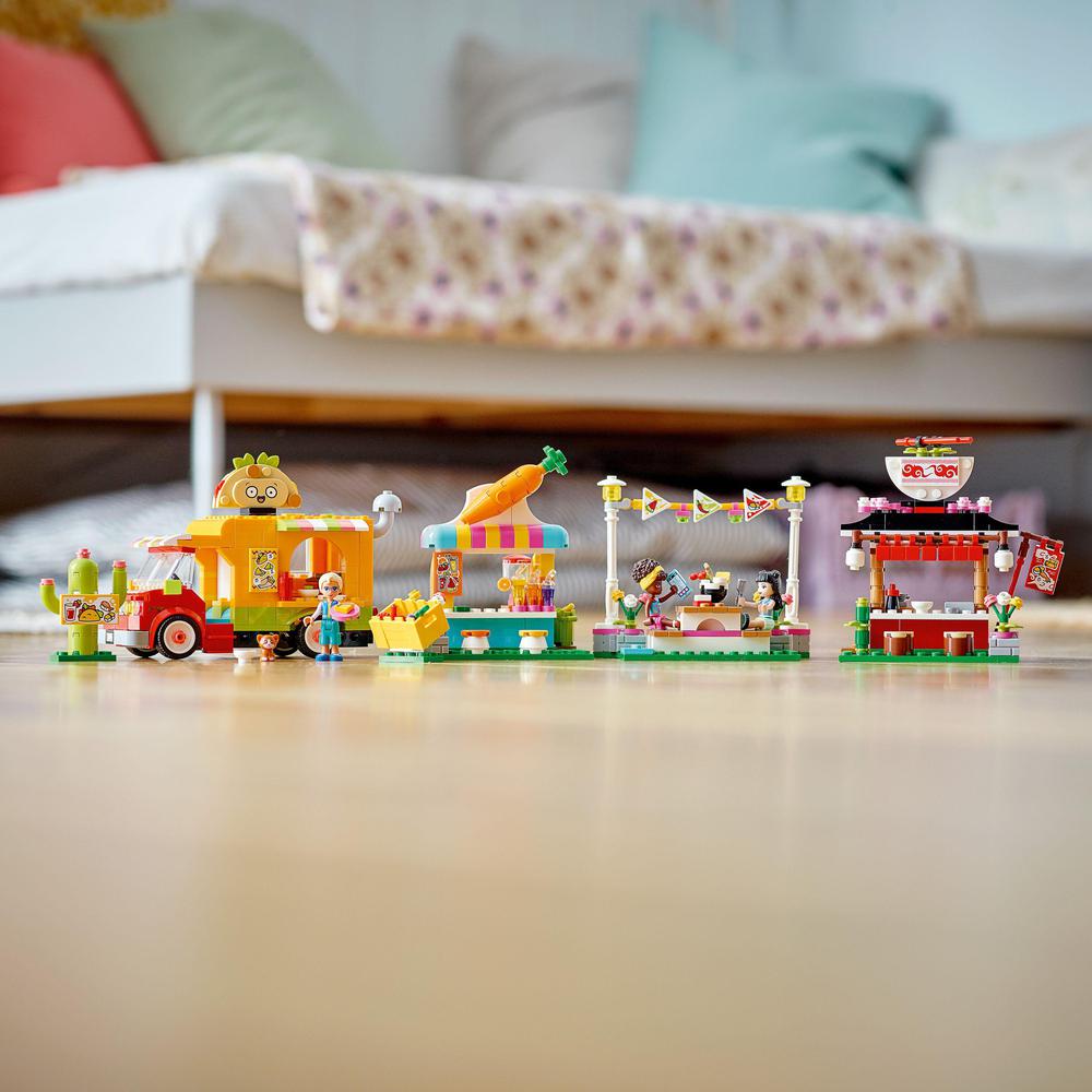Lego 41701 friends le marché de street food avec jouet camion tacos et bar  a jus idée de cadeau créatif pour enfants +6 ans - La Poste