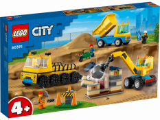 LEGO® City 60391 Építőipari teherautók és bontógolyós daru