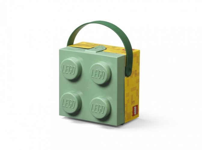 LEGO® box s rukoväťou - armádna zelená