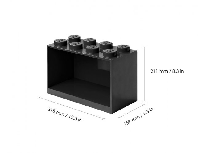 LEGO® Brick akasztós polcok, 2 darabos készlet - fekete