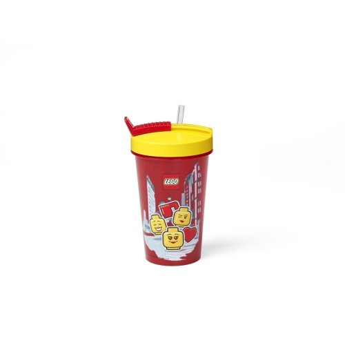 LEGO® ICONIC Girl Becher mit Strohhalm - gelb/rot