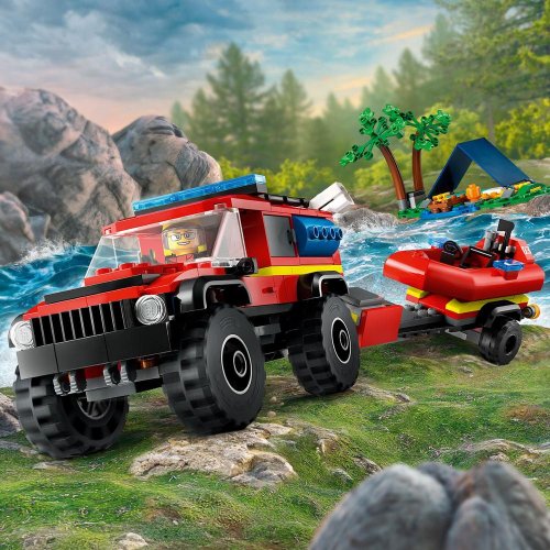 LEGO® City 60412 4x4 Tűzoltóautó mentőcsónakkal