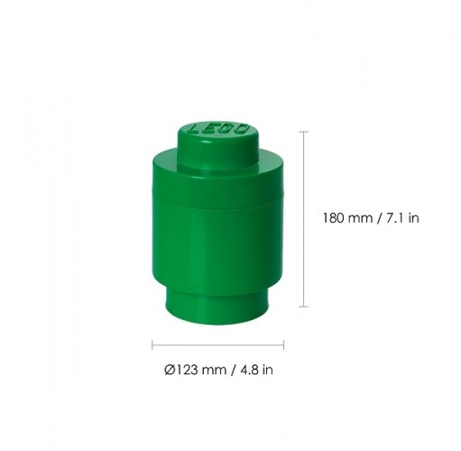 LEGO® Boîte de rangement ronde 123 x 183 mm - vert foncé