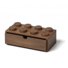 LEGO® houten tafelkist 8 met lade (eiken - donker gebeitst)