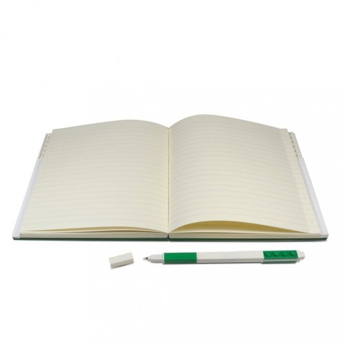 LEGO® Caderno com caneta de gel e clip - verde