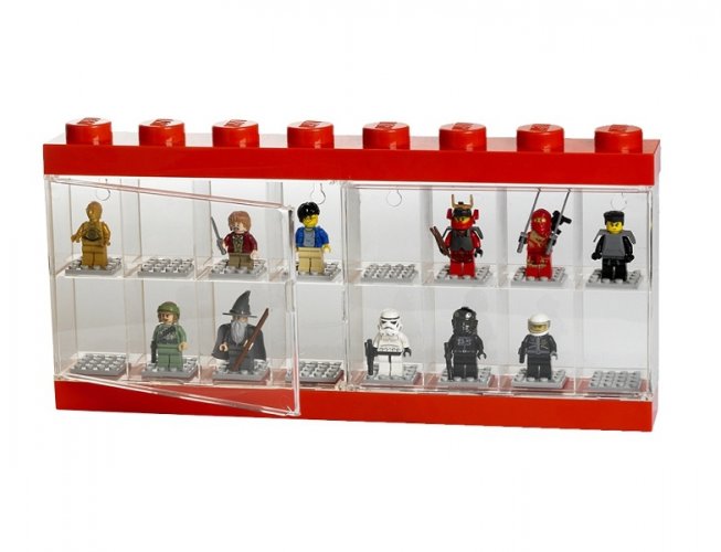 LEGO® gyűjtő doboz 16 minifigurához - piros
