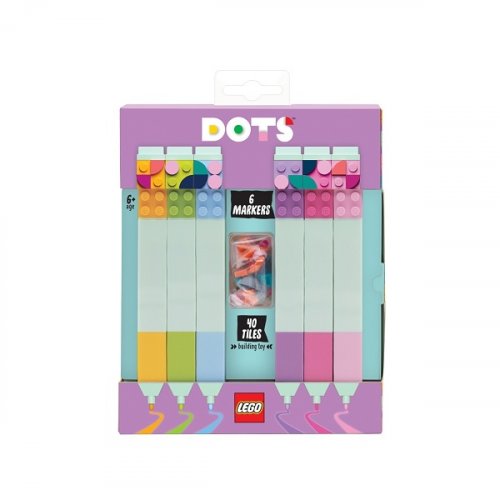 LEGO® DOTS Marqueurs, mélange de couleurs - 6 pièces