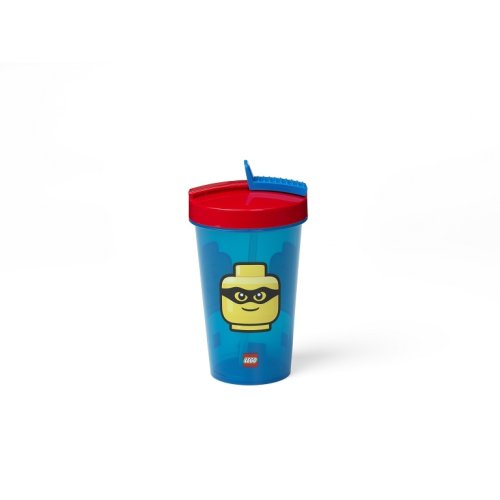 LEGO® ICONIC Classic tazza con cannuccia - rosso/blu