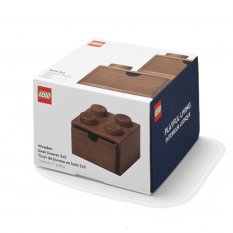 LEGO® houten tafelkist 4 met lade (eiken - donker gebeitst)