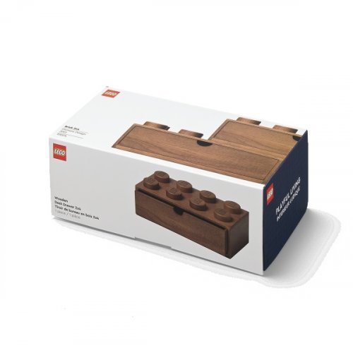 LEGO® fa asztali doboz 8 fiókkal (tölgyfa - sötét pácolt)