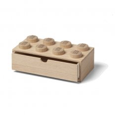 LEGO® drevený stolný box 8 so zásuvkou (dub - ošetrený mydlom)