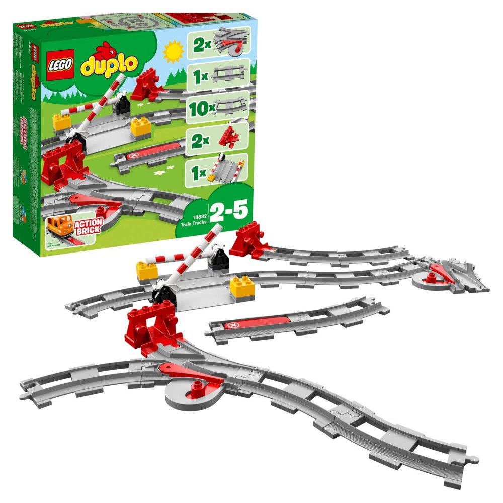 Les rails et le pont du train Lego