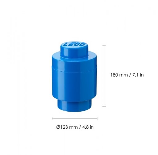 LEGO® Boîte de rangement ronde 123 x 183 mm - bleu