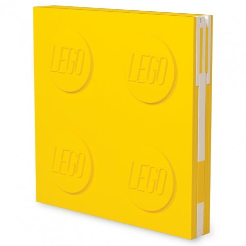LEGO® Caderno com caneta de gel e clip - amarelo