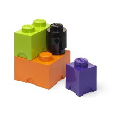 LEGO® Scatole portaoggetti Multi-Pack 4 pezzi - viola, nero, arancione, verde