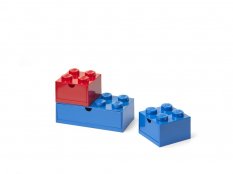 LEGO® stolné boxy so zásuvkou Multi-Pack 3 ks - červená, modrá