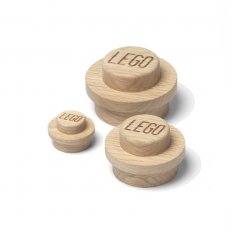 LEGO® appendiabiti da parete in legno, 3 pezzi (rovere - trattato con sapone)