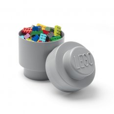LEGO® Tárolódoboz kerek 123 x 183 mm - szürke