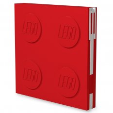 LEGO Notizbuch mit Gelstift als Clip - Rot
