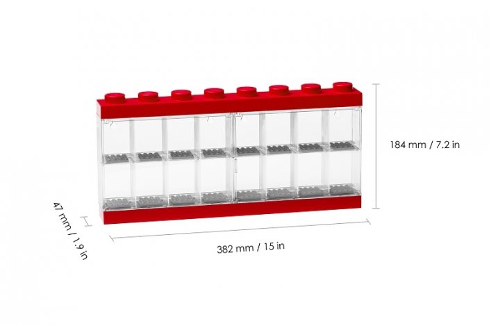 LEGO Scatola da collezione per 16 minifigure - rosso
