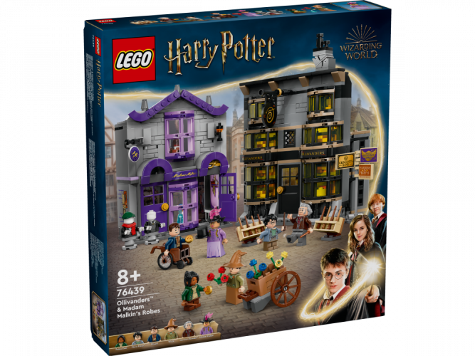 LEGO® Harry Potter™ 76439 Magazinul de baghete Ollivander și magazinul de haine al lui Madam Malkin